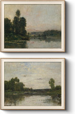 Listing image for Impressionist River Landscape Wall Art Set of 2 for Home or Office Decor
