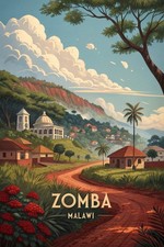 Listing image for Zomba City Malawi - Exotic African Scenery Travel Poster Art Print A1-A4 Poster