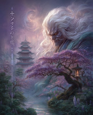 Listing image for Japanese Ghost Spirit Pagoda Mist Night Japanese Art Print - 399399339