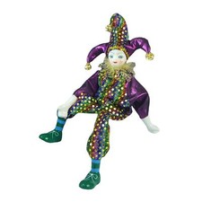 Listing image for Clown Stuffed Toy with Costume Collectible Harlequin Doll for Festival Arts