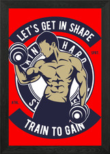 Listing image for lets get in shape Framed Wall Art Poster Canvas Print Picture