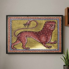 Listing image for Aberdeen Bestiary Leopard Canvas Wall Art Print - Medieval Poster