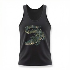 Listing image for Mayan Crocodile Tribal Art Tank Top | Geometric Alligator Shirt Crocodile