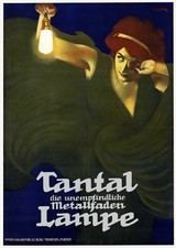 Listing image for ✨ Tantal Lamp Vintage Ad Poster - Art Deco Style c1920s 24x36” ✨