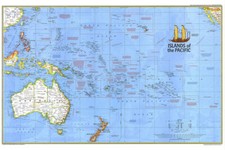 Listing image for Pacific Islands (1974) Map Education Background Print Poster Mural Wall Decor