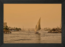 Listing image for Feluccas on the Nile River, Egypt Framed Wall Art Poster Canvas Print Picture
