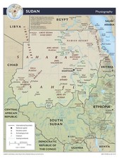 Listing image for Sudan Physical Geography Geographic Physiographic Map Country Nation Print