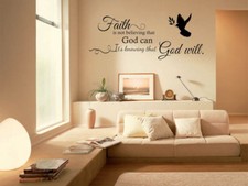 Listing image for Religious Wall Art Sticker "Faith Is...", Vinyl Decal, Modern Transfer, God