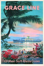 Listing image for CARIBBEAN Vintage Retro Travel And Railways Print Poster Wall Art Picture A4 +