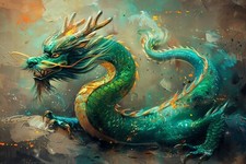 Listing image for Chinese Dragon Canvas Picture Print Wall Art