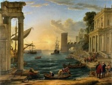 Listing image for The Embrakation of the Queen of Sheba Reproduction Art Print A4 A3 A2 A1