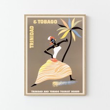 Listing image for Trinidad & Tobago Caribbean Vintage Travel Poster Fine Art Print | Home Decor