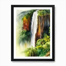 Listing image for Kaieteur Falls, Guyana Water Colour Framed Wall Art Poster Canvas Print Picture