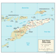 Listing image for East Timor Timor-Leste Road Highway Transportation Map Country Poster Print