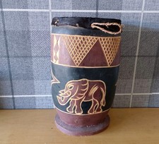 Listing image for Ornamental Handmade Wooden African Drum Ornament Home Decor