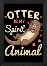 Listing image for Otter Spirit Animal River Framed Wall Art Poster Canvas Print Picture