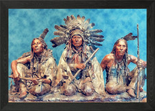 Listing image for NATIVE AMERICAN Framed Wall Art Poster Canvas Print Picture