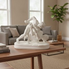 Listing image for Hellenistic Greek Wrestlers Marble Statue White Resin Garden Decor