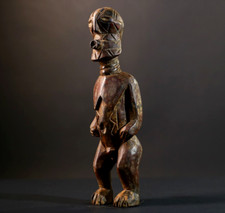 Listing image for African Tribal Sculpture Hand-Carved Wood Ancestral Figure Congo Decor-G5272