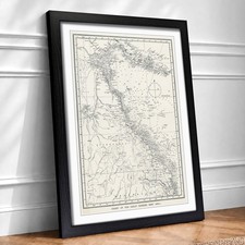 Listing image for Map Chart of the Great Barrier Reef Area Vintage Framed Wall Art Canvas Print