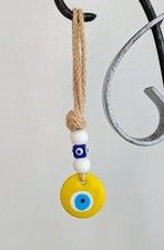 Listing image for Yellow Handmade Evil Eye Wall Hanging Charm Lucky Protection Amulets