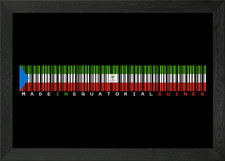 Listing image for Equatorial Guinea Barcode Flag Framed Wall Art Poster Canvas Print Picture