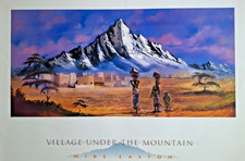Listing image for Village Under the Mountain by Mike Easton / Vintage African American Art Print