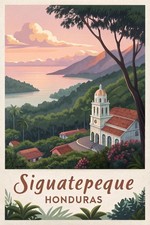 Listing image for Breathtaking Siguatepeque Honduras Travel Poster - Vibrant Landscape Art Print A