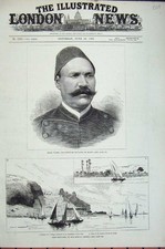 Listing image for Old Antique Print 1882 Arabi Pasha Egypt Nile Arabian Mountains Sea Yacht 19th