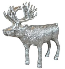 Listing image for Cabincore Silver Tone Heavy Metal Deer Stag Forest Cottage Large 9.75” Decor