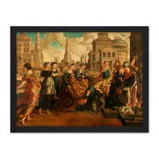 Listing image for Van Scorel Solomon Queen Sheba Framed Wall Art Print 18X24 In