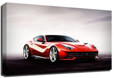 Listing image for Red Ferrari Sports Car Premium Framed Canvas Art Print Christmas Birthday Gift