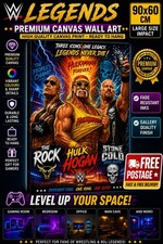 Listing image for New WWE Legends | The Rock | Hulk Hogan | Stone Cold | 90cm x 60cm Canvas Poster