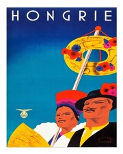 Listing image for Vintage Travel Poster Wall Art - Hungarian Folk Style Print Home Decor