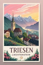 Listing image for Captivating Triesen Liechtenstein Travel Poster - Alpine Vista Art Print A1-A4 P