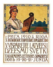 Listing image for Vintage Latvian Festival Wall Art Poster - Riga 1910 Premium Quality