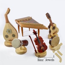 Listing image for Miniature Wooden Musical Instruments Set - Handmade Oriental & Classical Decor