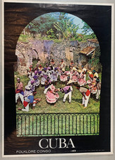 Listing image for Vintage Original Cuba Folklore Congo Poster Culture Heritage Tourist 1970s