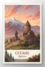 Listing image for Charming Gyumri Armenia - Vintage Style Travel Poster Art Print A1-A4 Poster Ani