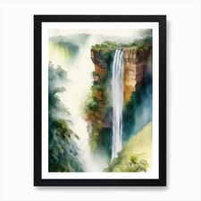 Listing image for Tequendama Falls, Colombia Water Co Framed Wall Art Poster Canvas Print Picture
