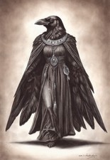 Listing image for Original Oil Painting Raven Crow Bird Goddess Wall Art Award Winning