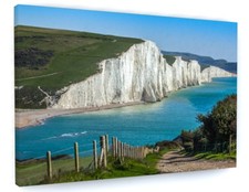 Listing image for STUNNING SEASCAPE SEVEN SISTERS CLIFFS CANVAS PICTURE PRINT WALL ART