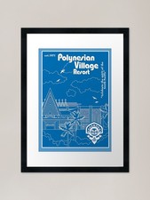 Listing image for Polynesian Resort Blueprint Framed Framed Wall Art Poster Canvas Print Picture