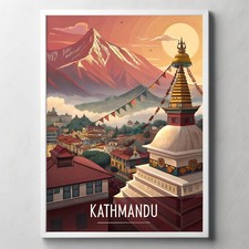 Listing image for Kathmandu Nepal Travel Poster - Striking Himalayan Landscape & Cultural Heritage