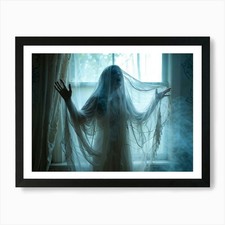 Listing image for Ghostly Woman Art Print Framed Wall Art Poster Canvas Print Picture