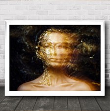 Listing image for The Era Of Collapse Ghost Gold Golden Face Female Woman Wall Art Print