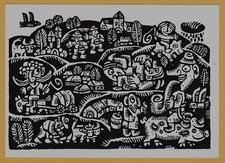 Listing image for 1976 Land Lithuanian Folk Illustration Steponavičiu Folk Art Vintage Postcard