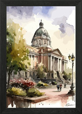 Listing image for Sofia Bulgaria Watercolor Framed Wall Art Poster Canvas Print Picture