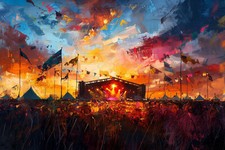 Listing image for Music Festival Canvas Picture Print Wall Art