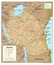 Listing image for Tanzania Physical Geography Physiographic Map Country Nation Poster Print